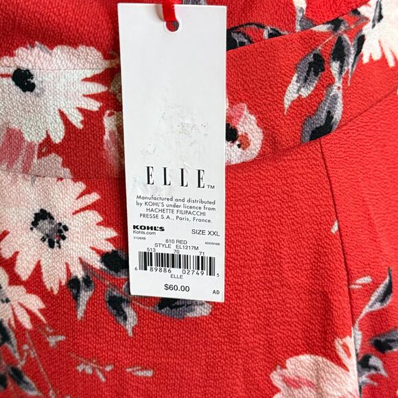 ELLE Floral‎ Tiered High Neck Low Back Dress Sz XXL Back Bow Tie Feminine Career - Picture 10 of 12